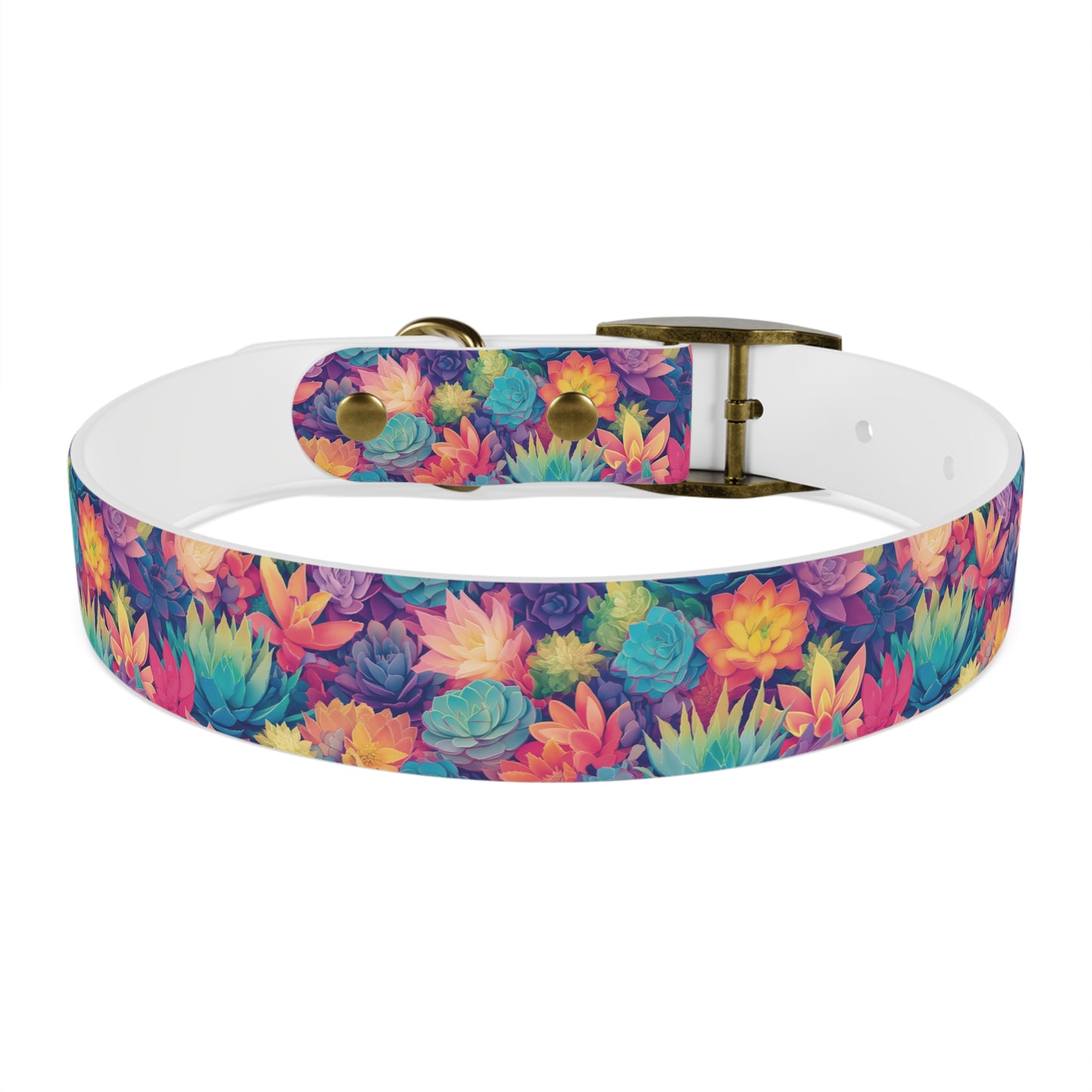 Personalized Pastel Succulents Dog Collar