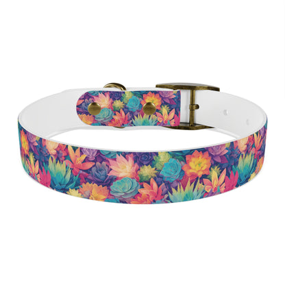 Personalized Pastel Succulents Dog Collar