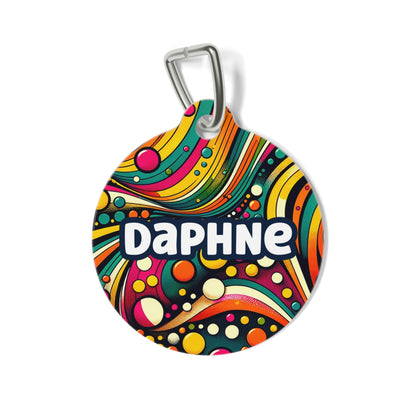 Colorful Abstract Personalized Dog ID Tag