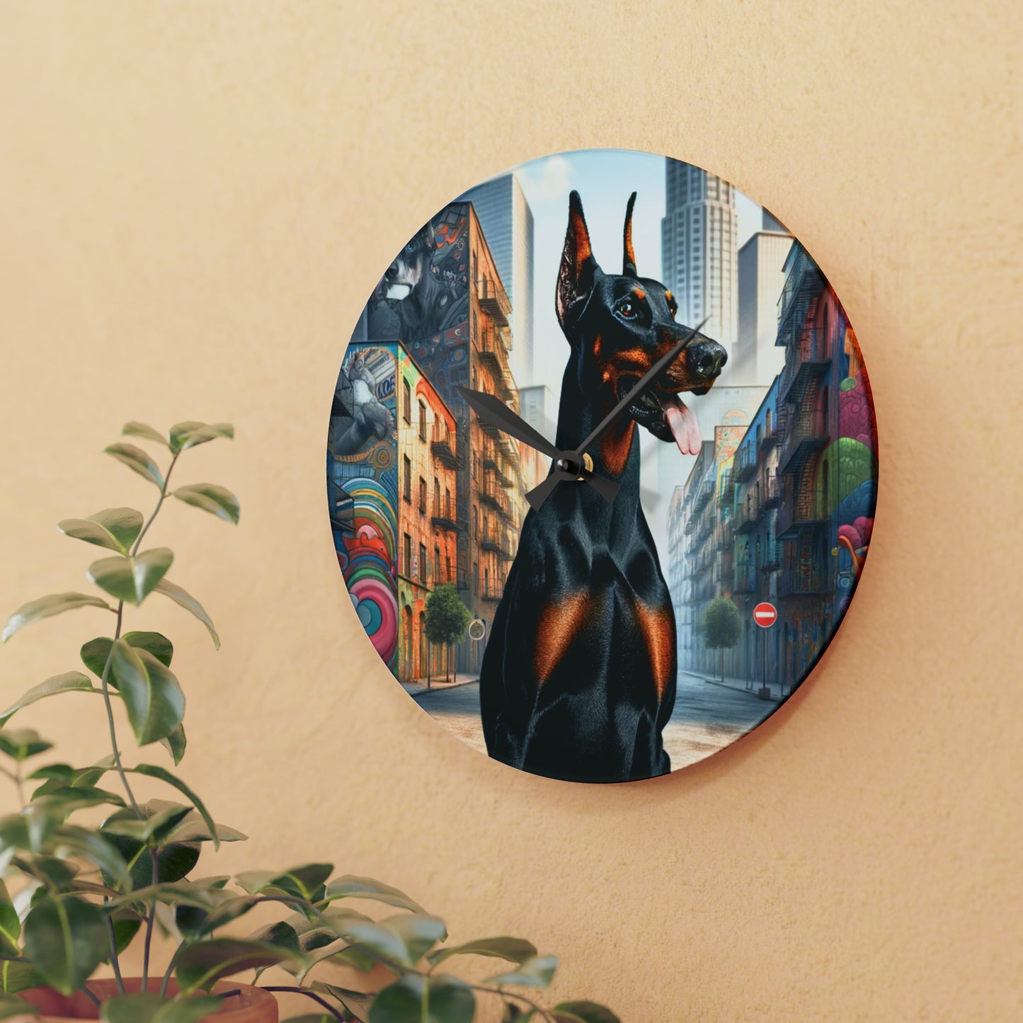 Cosmopolitan Canine Doberman Clock