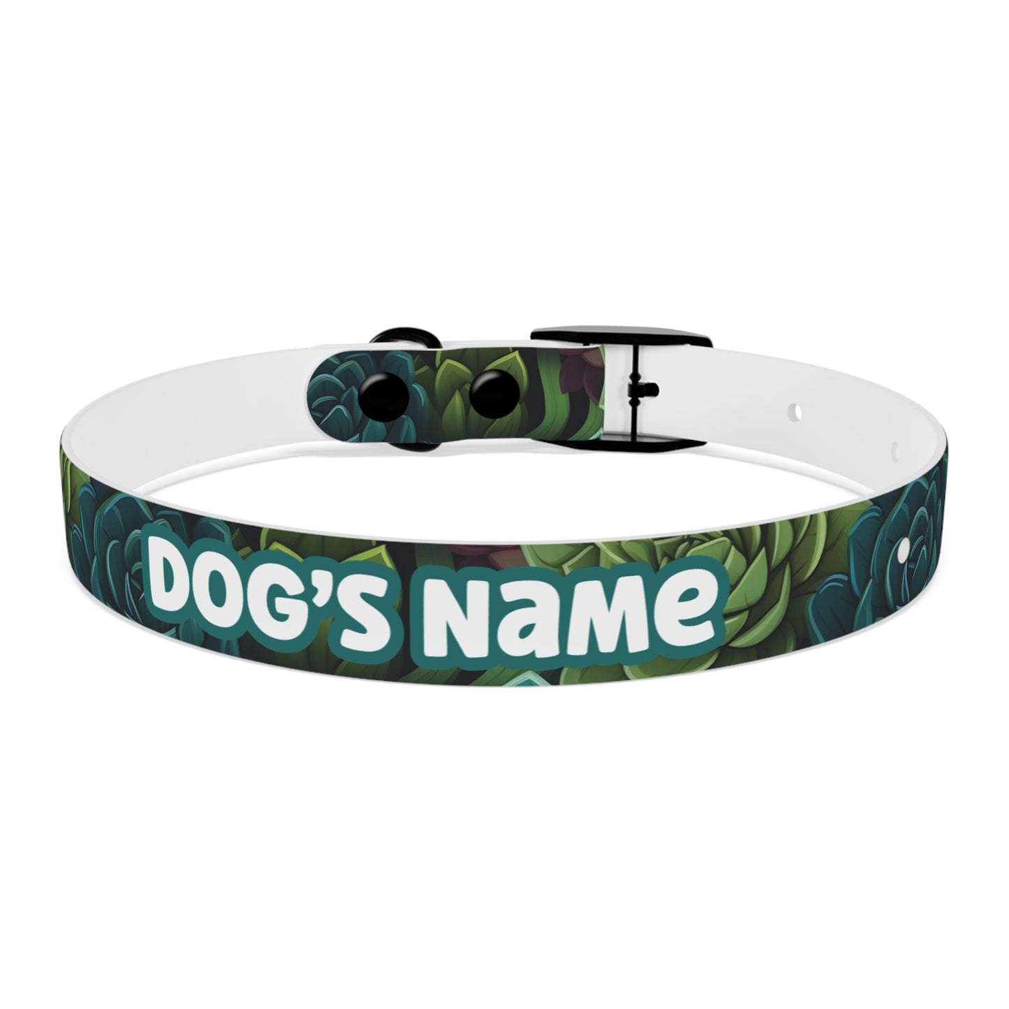 Succulent Oasis Personalized Dog Collar