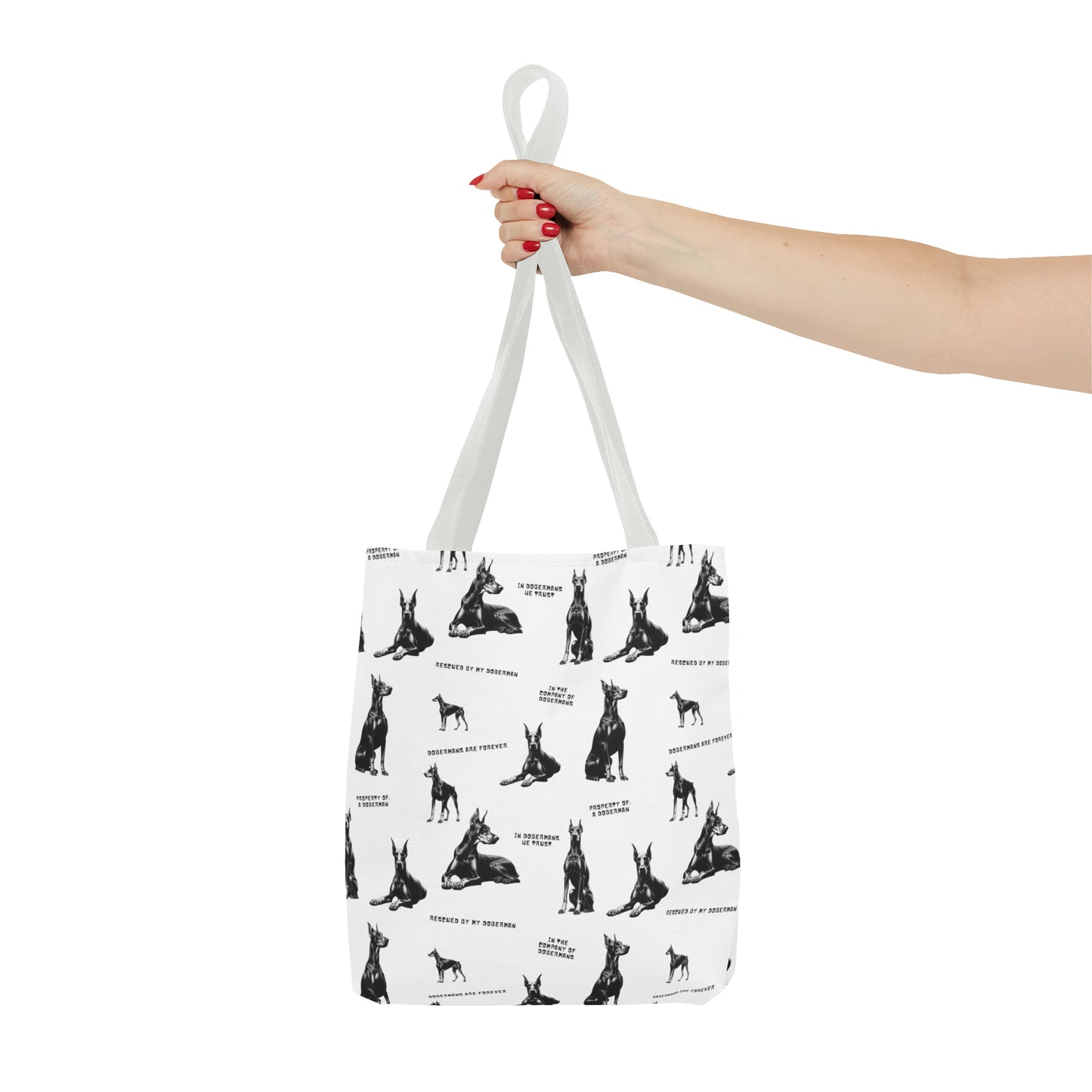 Doberman Quotes All Over Printed Tote Bag