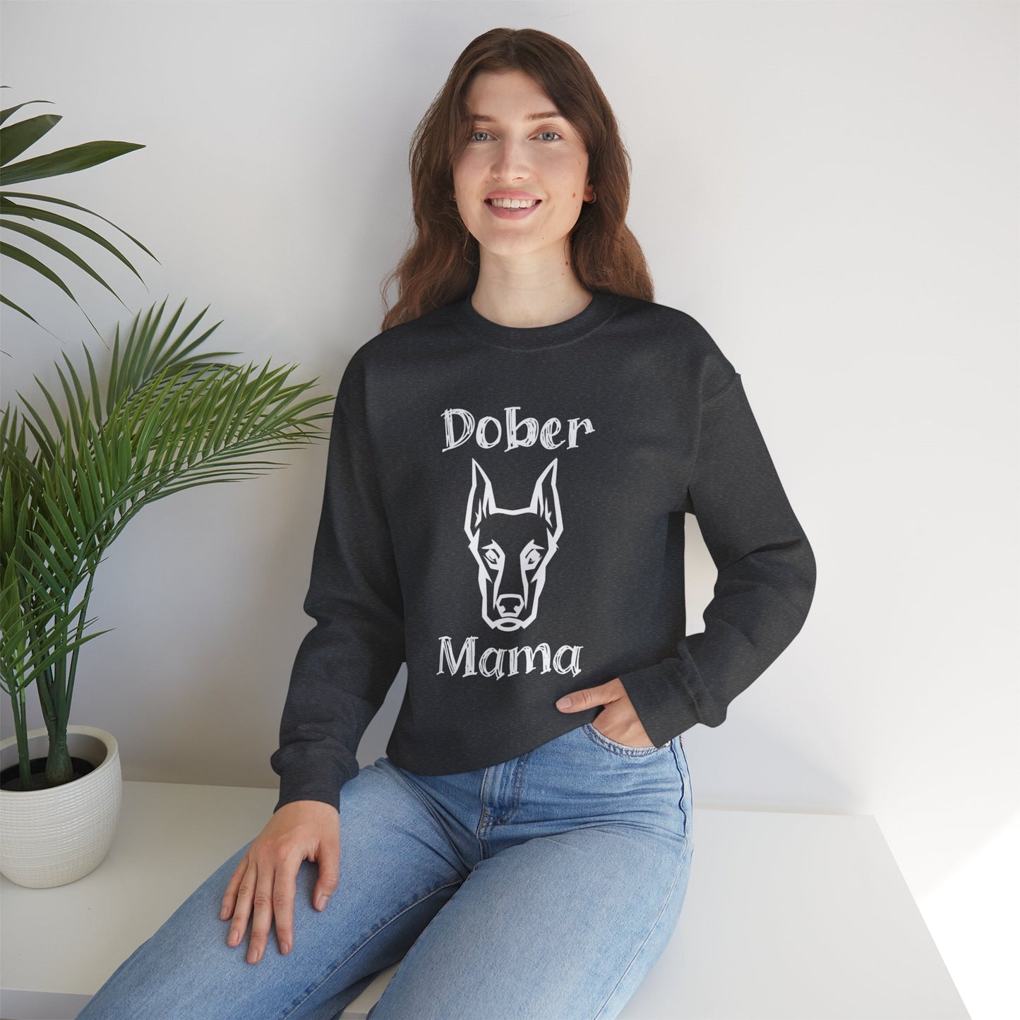 Proud Dober Mom Crewneck Sweatshirt