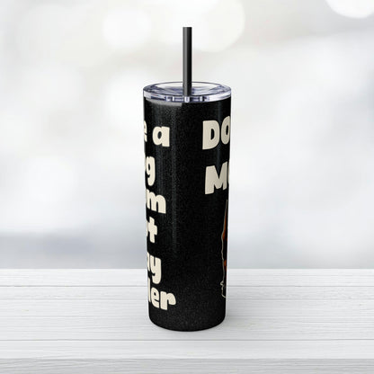 Dobie Mom Glitter Tumbler with Straw, 20oz