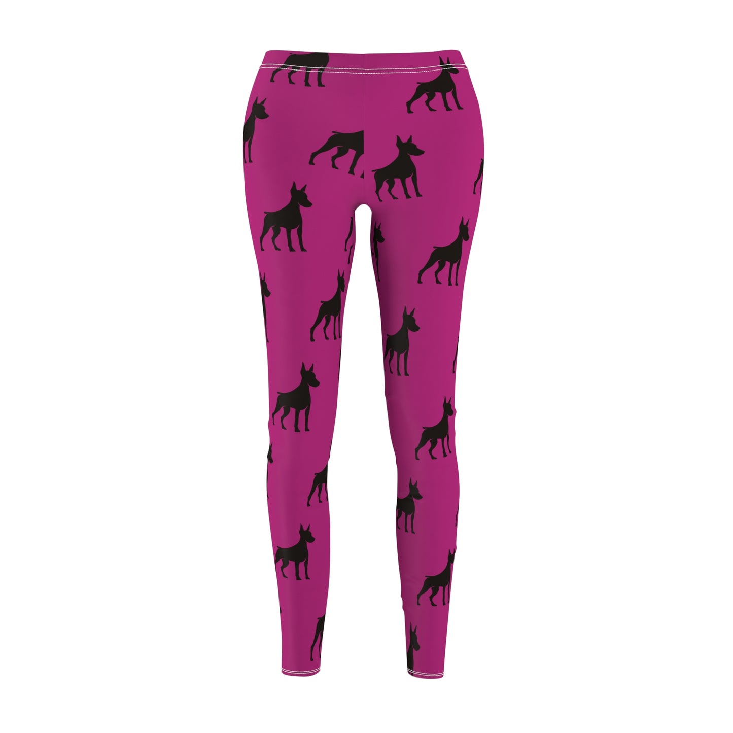 Passion Pink Doberman Silhouette Leggings