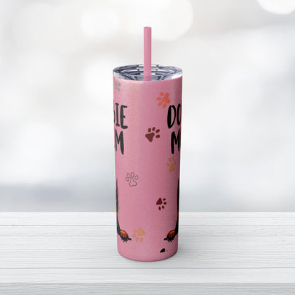 Dobie Mom Skinny Tumbler with Straw, 20oz