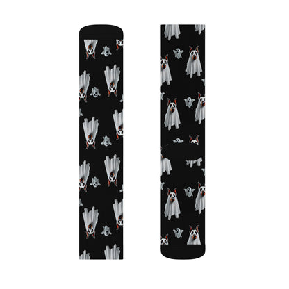 Spooky Black Doberman Ghost Socks