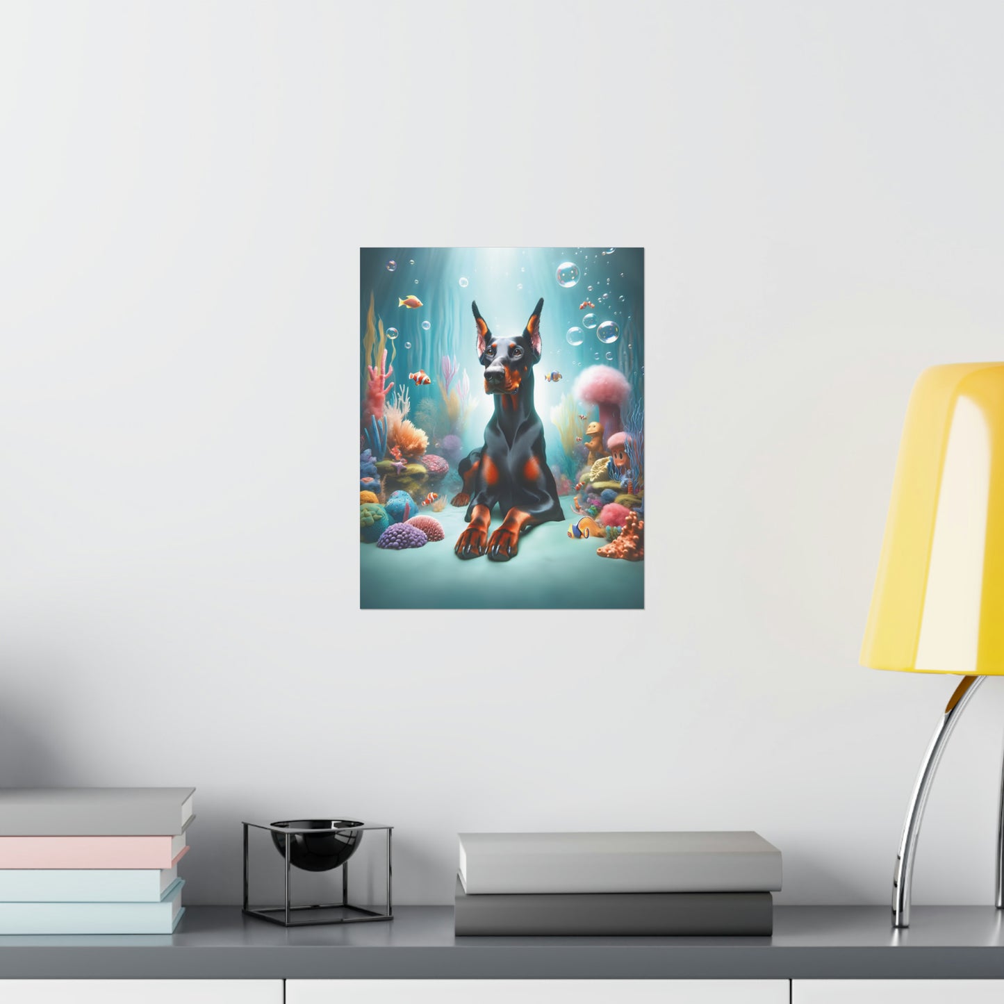 Doberman Oceanic Aura Poster