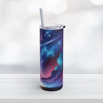 Doberman Playing With The Stars Skinny Matte Tumbler, 20oz