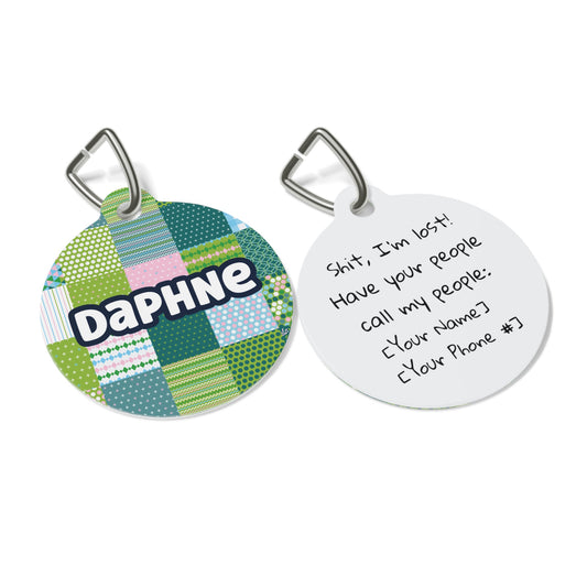 Patchwork Personalized Dog ID Tag