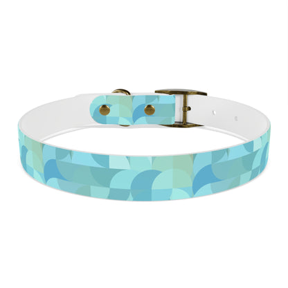 Turquoise Geometric Pattern Dog Collar