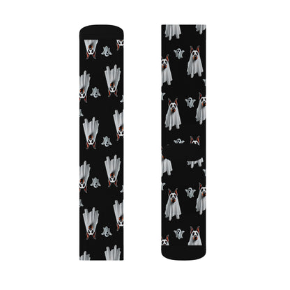 Spooky Black Doberman Ghost Socks