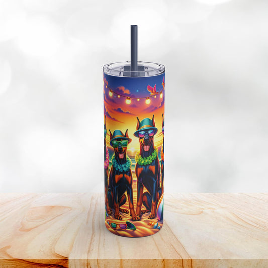 Doberman Beach Party 20oz Stainless Steel Tumbler