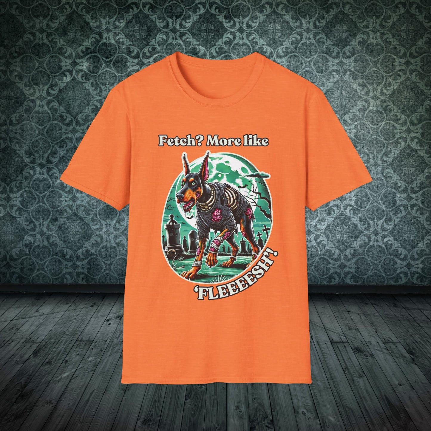 Halloween Zombie Doberman T-Shirt