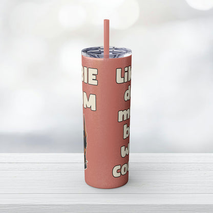 Dobie Mom Glitter Tumbler with Straw, 20oz