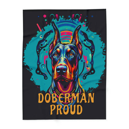 Doberman Proud Arctic Fleece Blanket