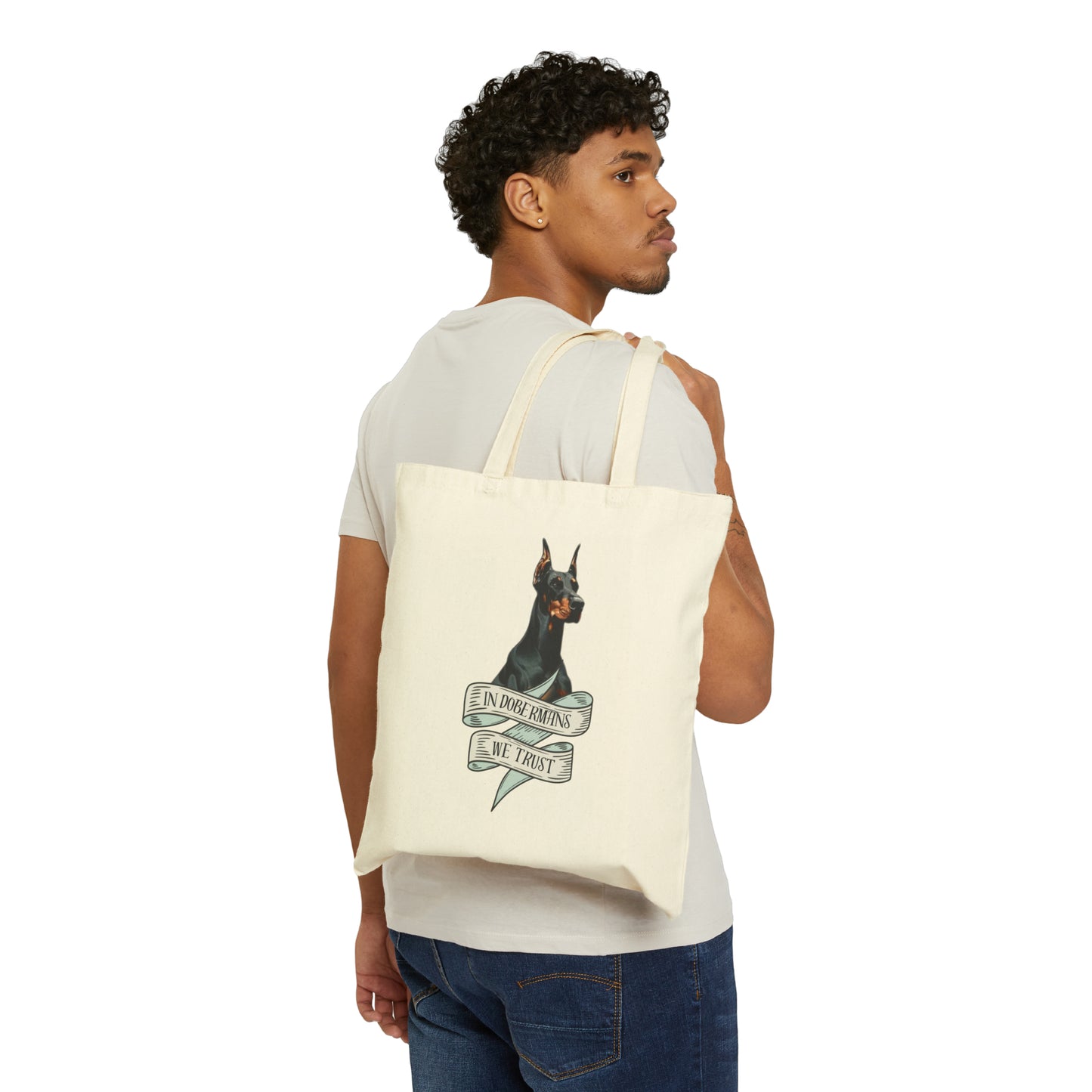 In Dobermans We Trust Canvas Tote Bag