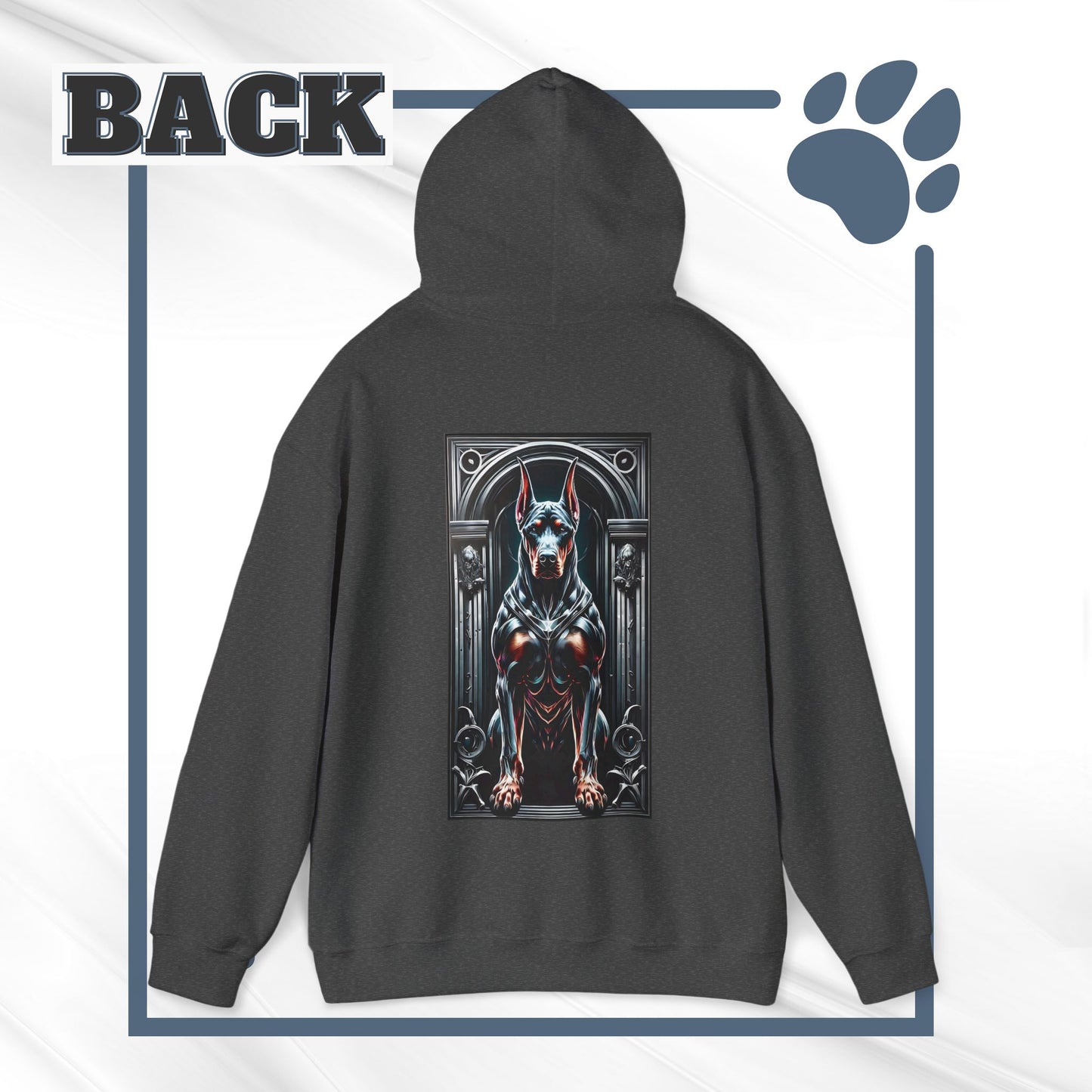 "Guardian of the House" Gothic Doberman Hoodie – Bold Streetwear for Dog Lovers