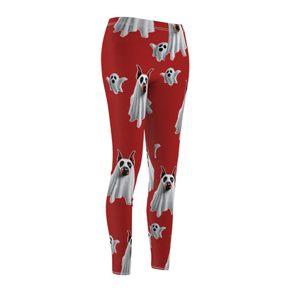 Ghostly Doberman Leggings Blood Red