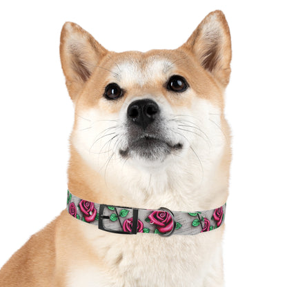 Vintage Roses Personalized Dog Collar