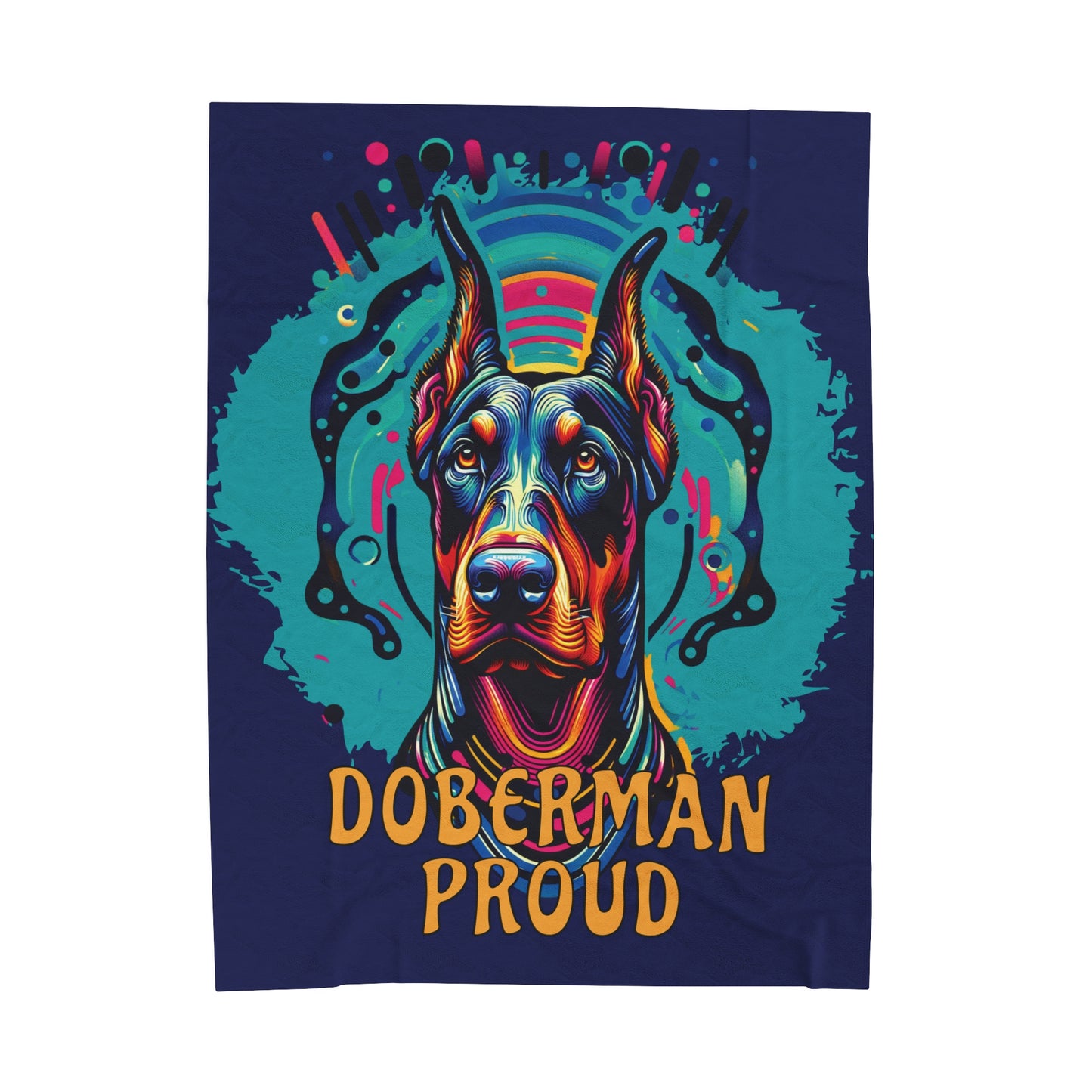 Doberman Proud Velveteen Plush Blanket