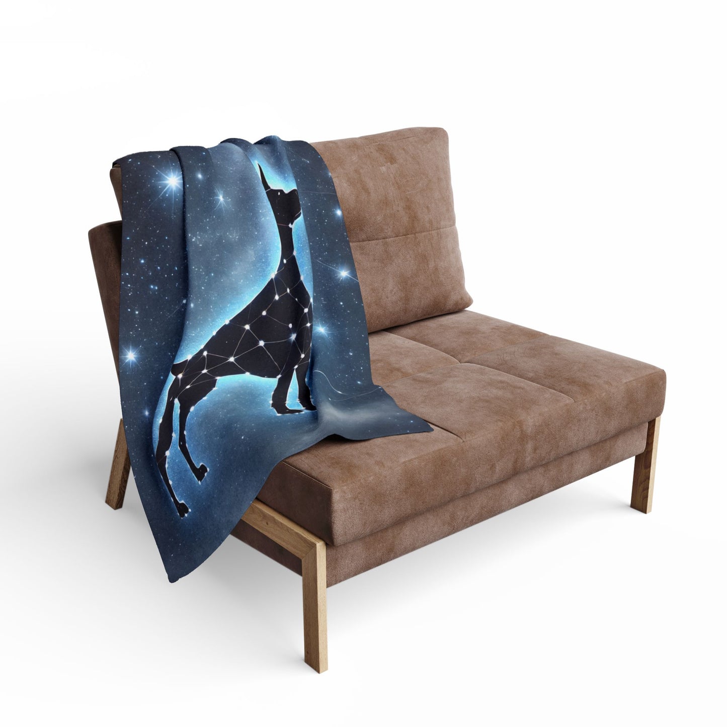 Doberman Dog Fleece Blanket - Starry Night Sky Throw