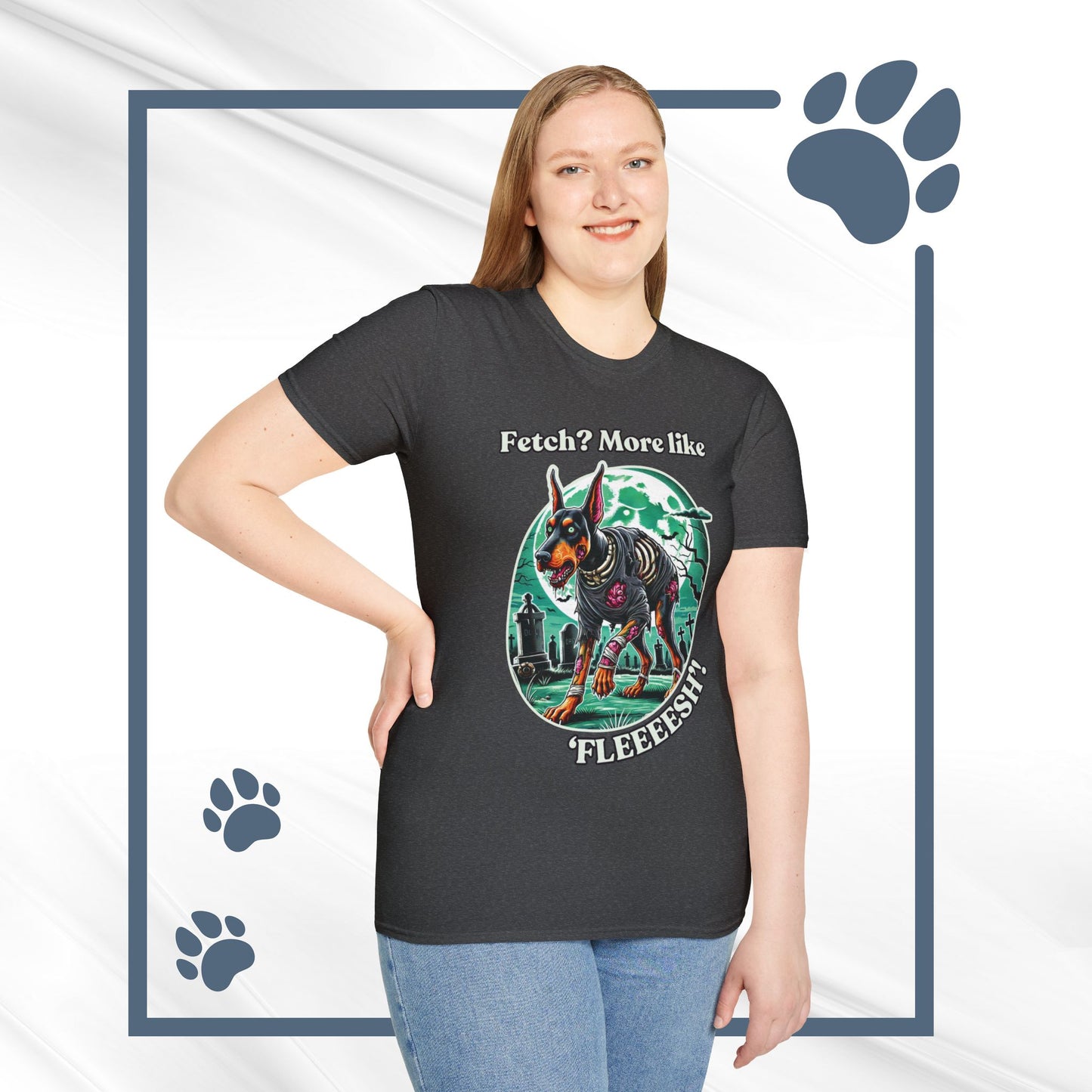 Halloween Zombie Doberman T-Shirt