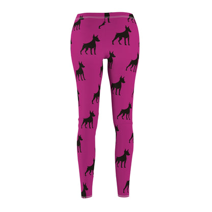 Passion Pink Doberman Silhouette Leggings