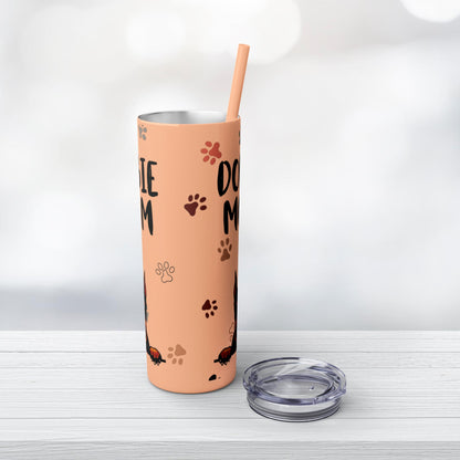 Dobie Mom Skinny Tumbler with Straw, 20oz