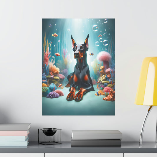 Doberman Oceanic Aura Poster