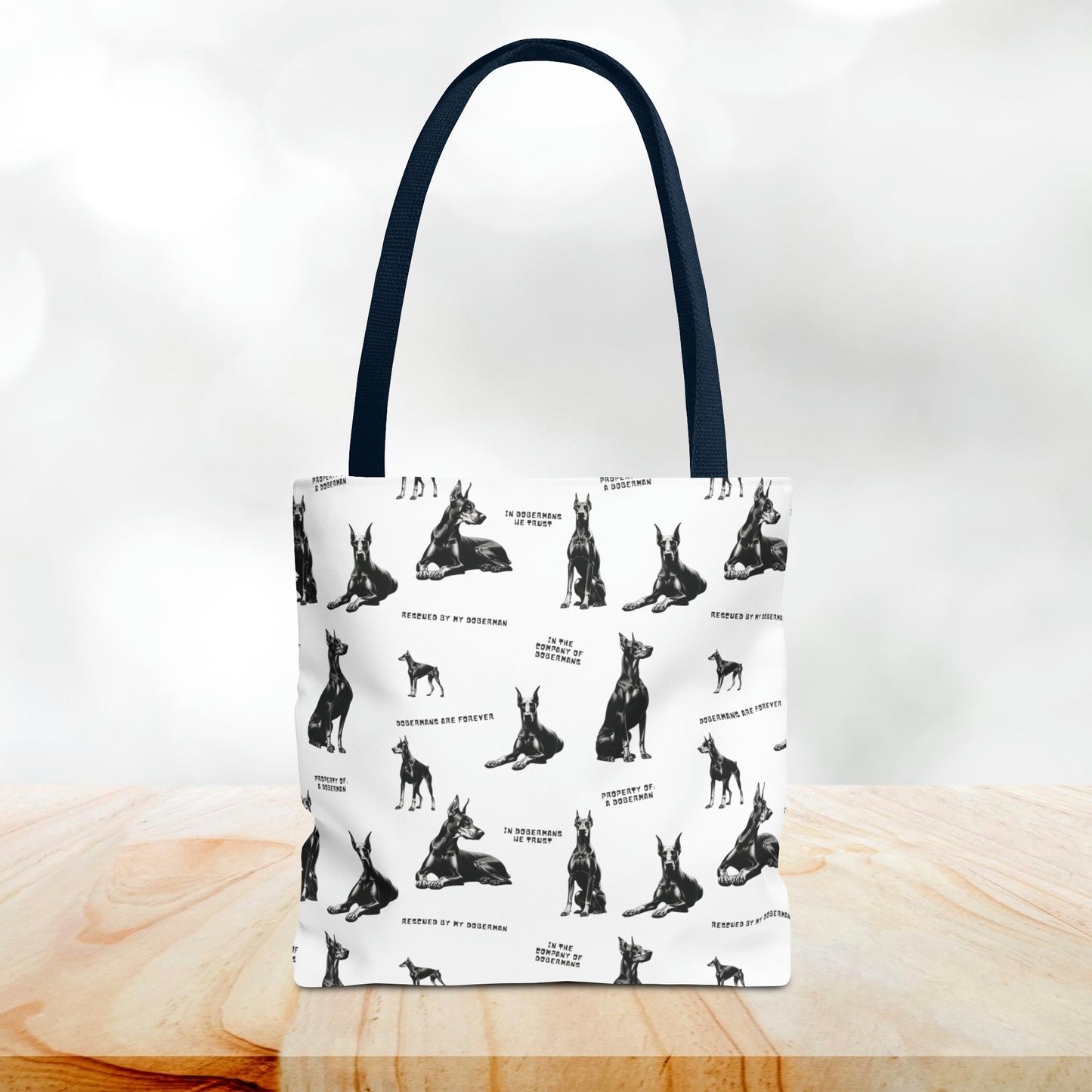 Doberman Quotes All Over Printed Tote Bag