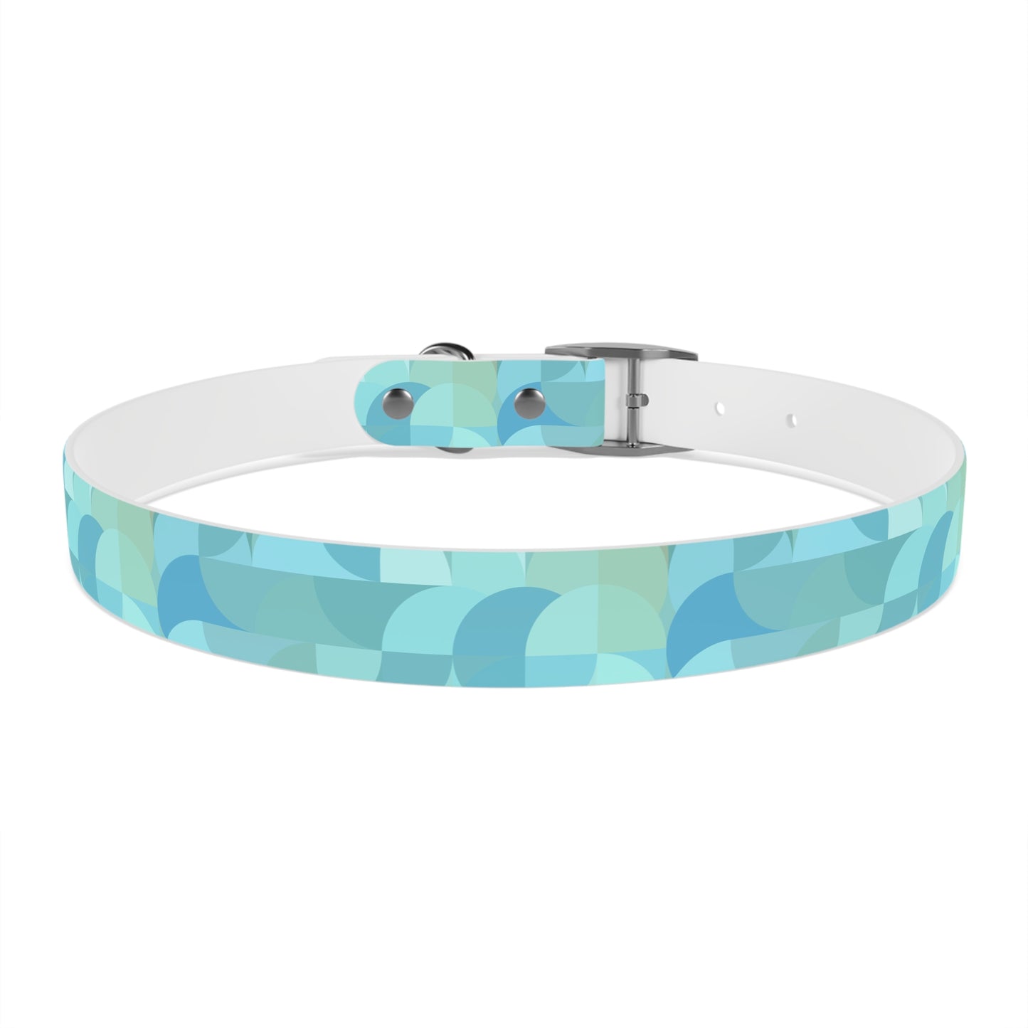 Turquoise Geometric Pattern Dog Collar