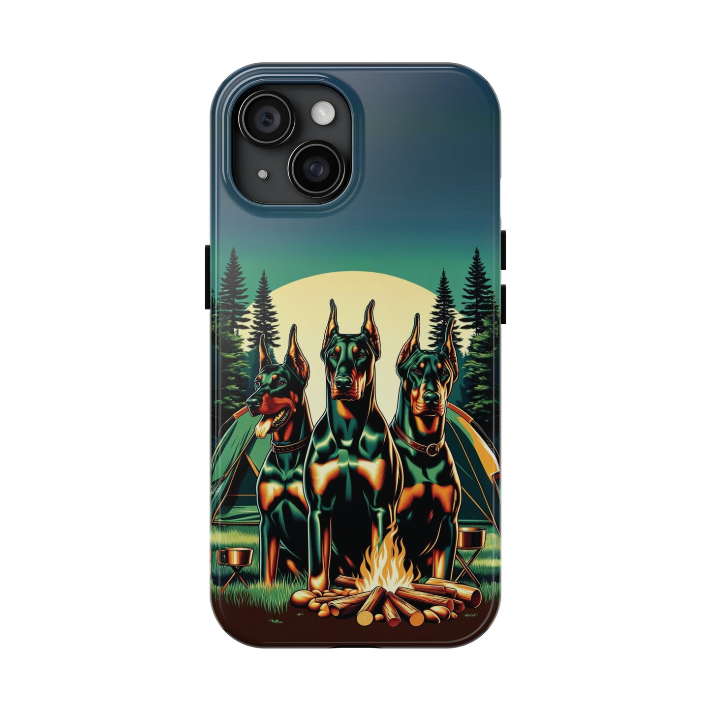 Campfire Dobermans Phone Case