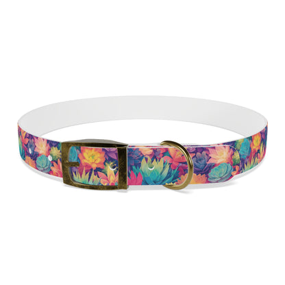 Personalized Pastel Succulents Dog Collar