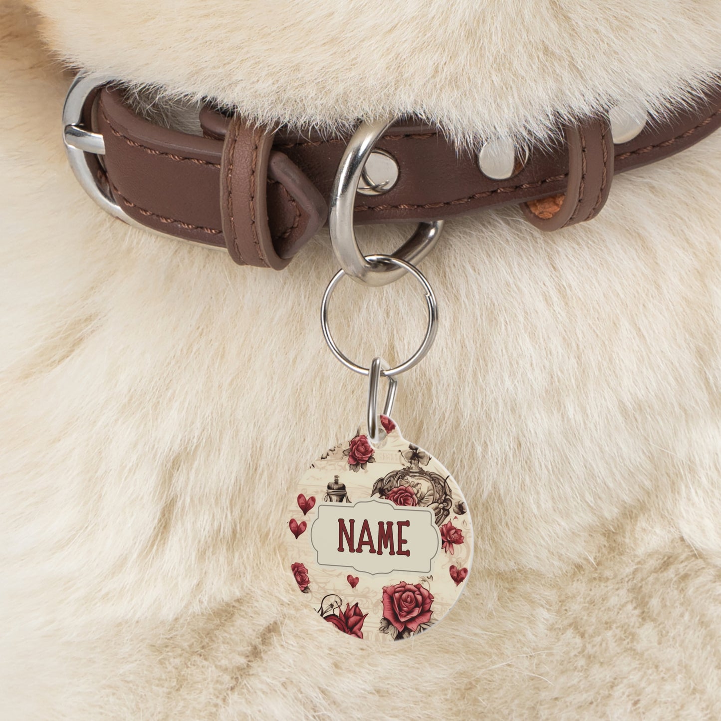 Renaissance Rose Personalized Dog Tag