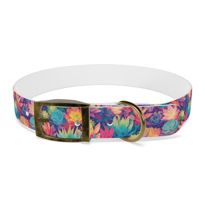 Personalized Pastel Succulents Dog Collar