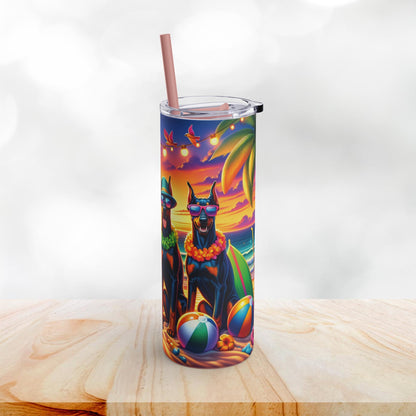 Doberman Beach Party 20oz Stainless Steel Tumbler