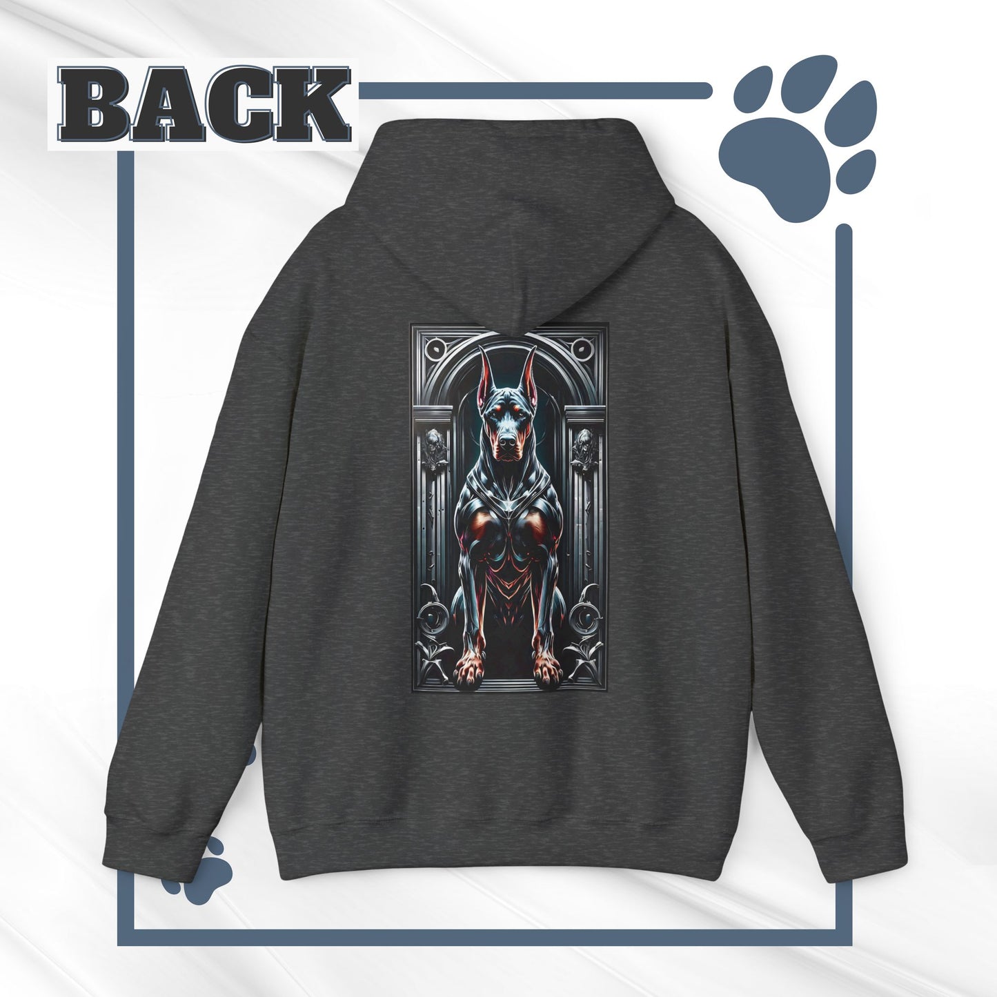 "Guardian of the House" Gothic Doberman Hoodie – Bold Streetwear for Dog Lovers