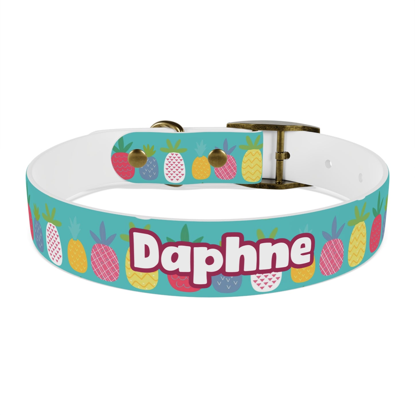 Funky Pineapples Personalized Dog Collar