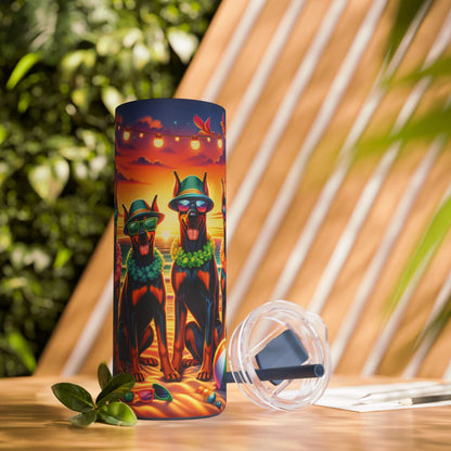 Doberman Beach Party 20oz Stainless Steel Tumbler