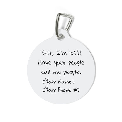 Green Pluses Personalized Dog ID Tag