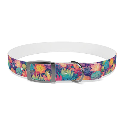 Personalized Pastel Succulents Dog Collar