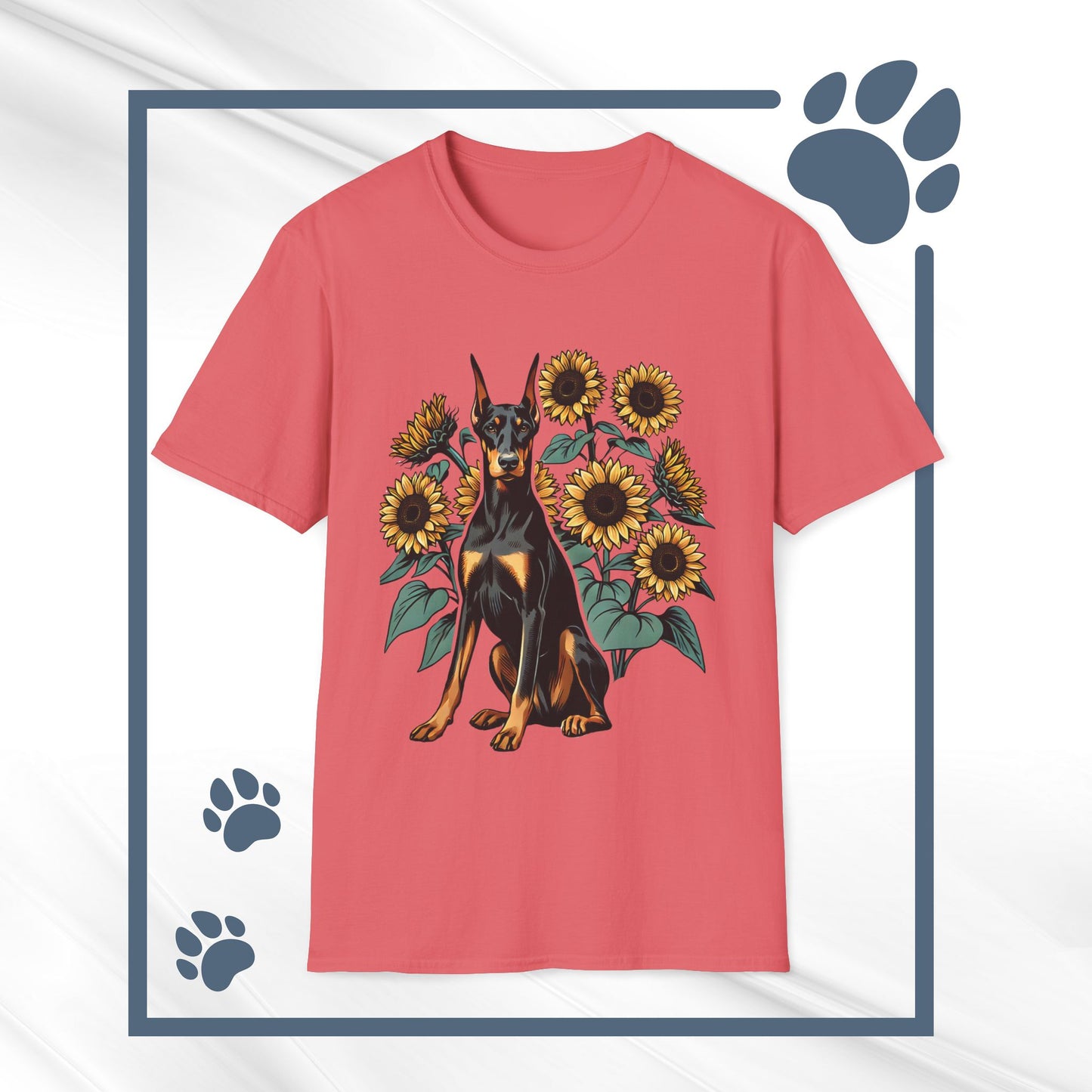 Doberman Sunflowers Unisex Tee