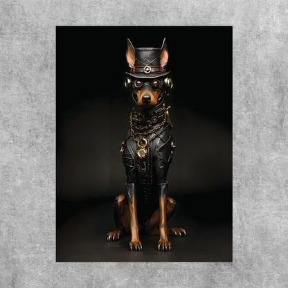 Steampunk Doberman Guardian Poster