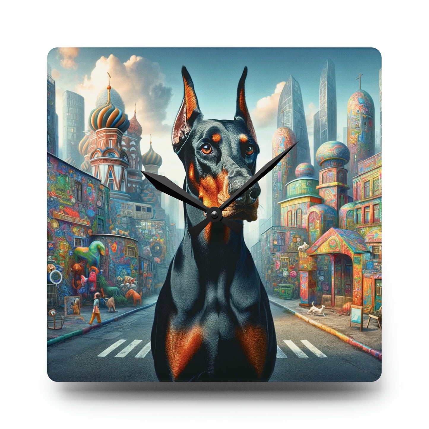 Metropolis Sentry Doberman Clock