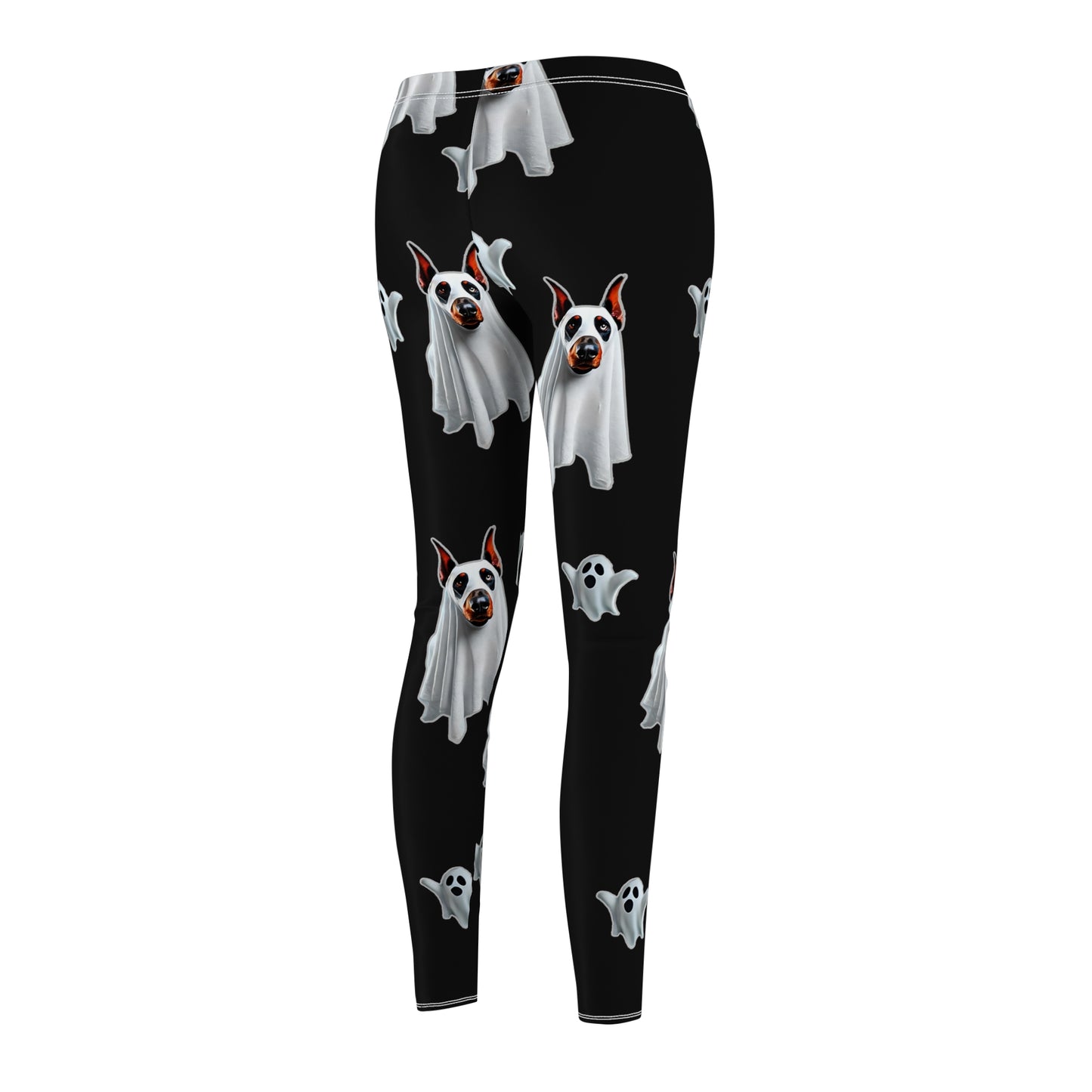 Ghostly Doberman Leggings Mystic Black