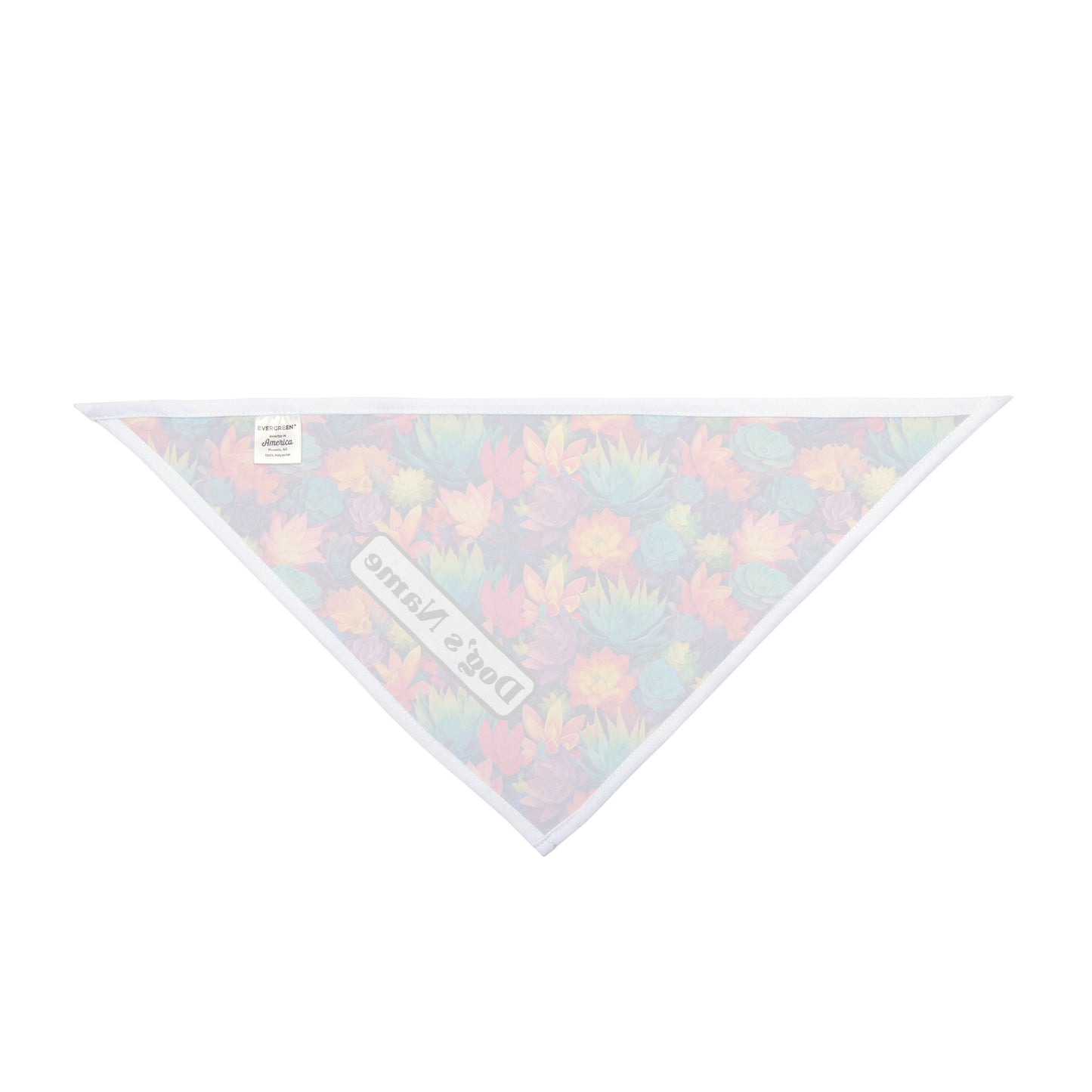 Pastel Succulents Dog Bandana - Personalized Colorful Pet Scarf in Two Sizes