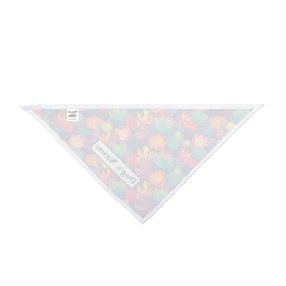 Pastel Succulents Dog Bandana - Personalized Colorful Pet Scarf in Two Sizes