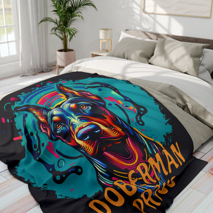 Doberman Proud Arctic Fleece Blanket