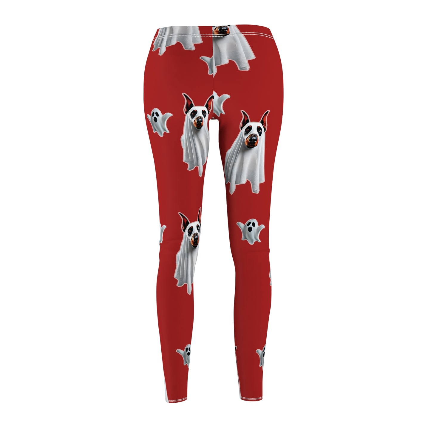 Ghostly Doberman Leggings Blood Red